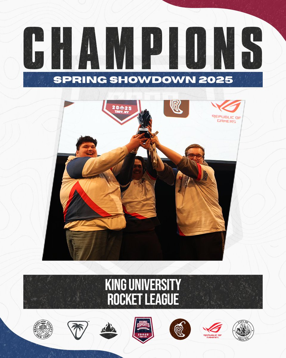 Your Spring Showdown 2025 Rocket League Champions--King University! 🌪️

The Tornadoes swept through the competition to take the trophy home! 🏆

#ECACEsports #Champions #SpringShowdown