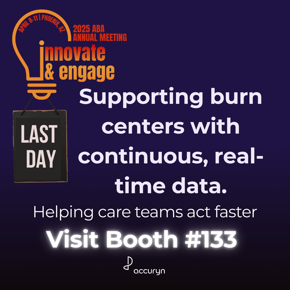 It’s been an incredible week at #aba2025.

Burn centers like Grossman require hourly IAP checks — Accuryn® delivers continuous, real-time data to support those protocols.

Let’s see how we can help your team too.

#burncare #criticalcare #medtech #aki #protectthekidney