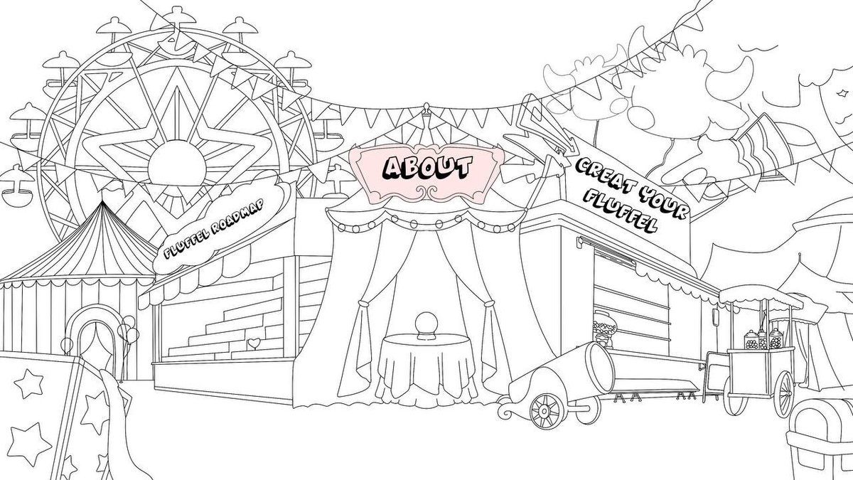 Sneak peak of our website 🫣 (not even close to being finished)

There will be a lot of animation (as far as possible for the website to work well)

And 3 pages on middle (A fortune teller tent, a room for creating toys on the right and a map with a candy store on the left)