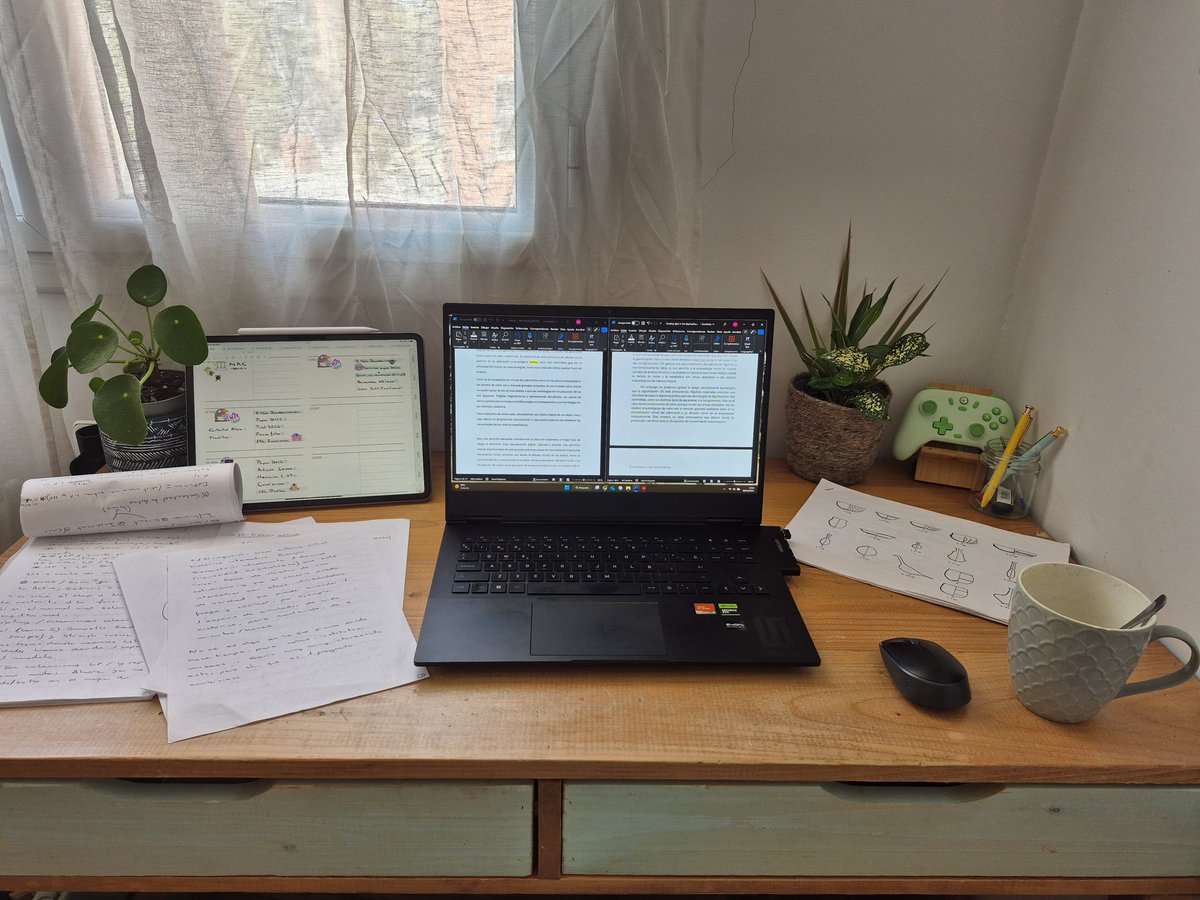 Hoy toca escribir, es menos emocionante pero también hay que hacerlo. Estoy preparando un artículo para el @digitalheritage25 y voy fatal de tiempo 🤫 Oh, matchita, dame fuersas 🍵🙂‍↕️ #ponedmevelitas #paper #writing #phdresearch