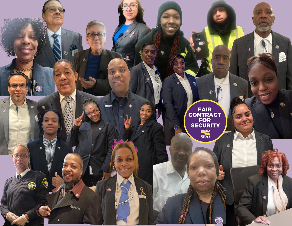 SEIULocal1's tweet photo. Local 1 security officers in Chicago headed to the bargaining table today and over 700 workers stickered up in 40 buildings to show solidarity. Security officers throughout Chicagoland are organized & ready to do whatever it takes to win a STRONG contract. #SecurityNeedsSecurity https://t.co/igMao4vf07
