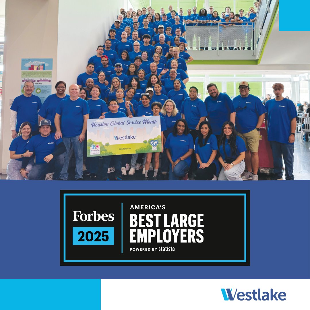 Empowering our employees allows us to excel. We’re grateful for each and every one of our team members, and are honored to have been named one of America’s Best Large Employers for 2025 by Forbes. Read more: westlake.com/news/westlake-…