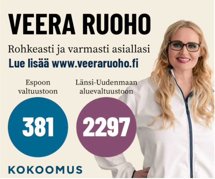 VeeraRuoho's tweet photo. @kokoomus @KokoomusEspoo Olen hyvä talousasioissa, kokenut päättäjä  ja puutun rohkeasti epäkohtiin. Äänestä 13.4.2025 Espoon valtuustoon 381, Länsi-Uudenmaalla 2297. https://t.co/GvjmvxypYD