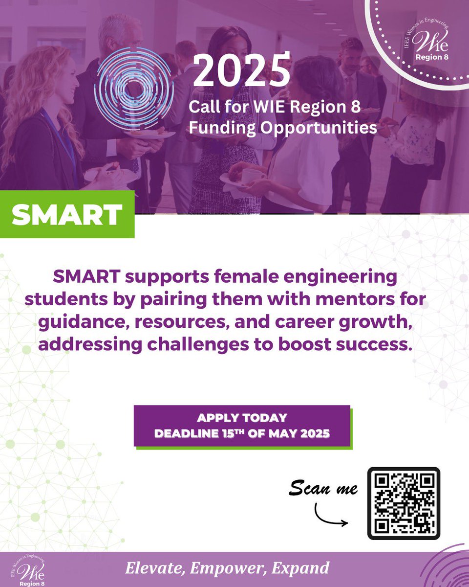 r8wie's tweet photo. IEEE Women in Engineering Region 8 invites all WIE Affinity Groups and Student Affinity Groups to be part of the SMART Program a strategic initiative designed to address the unique challenges faced by female engineers
Apply now: https://t.co/hF752RKdFp https://t.co/MjPi4g1kZq