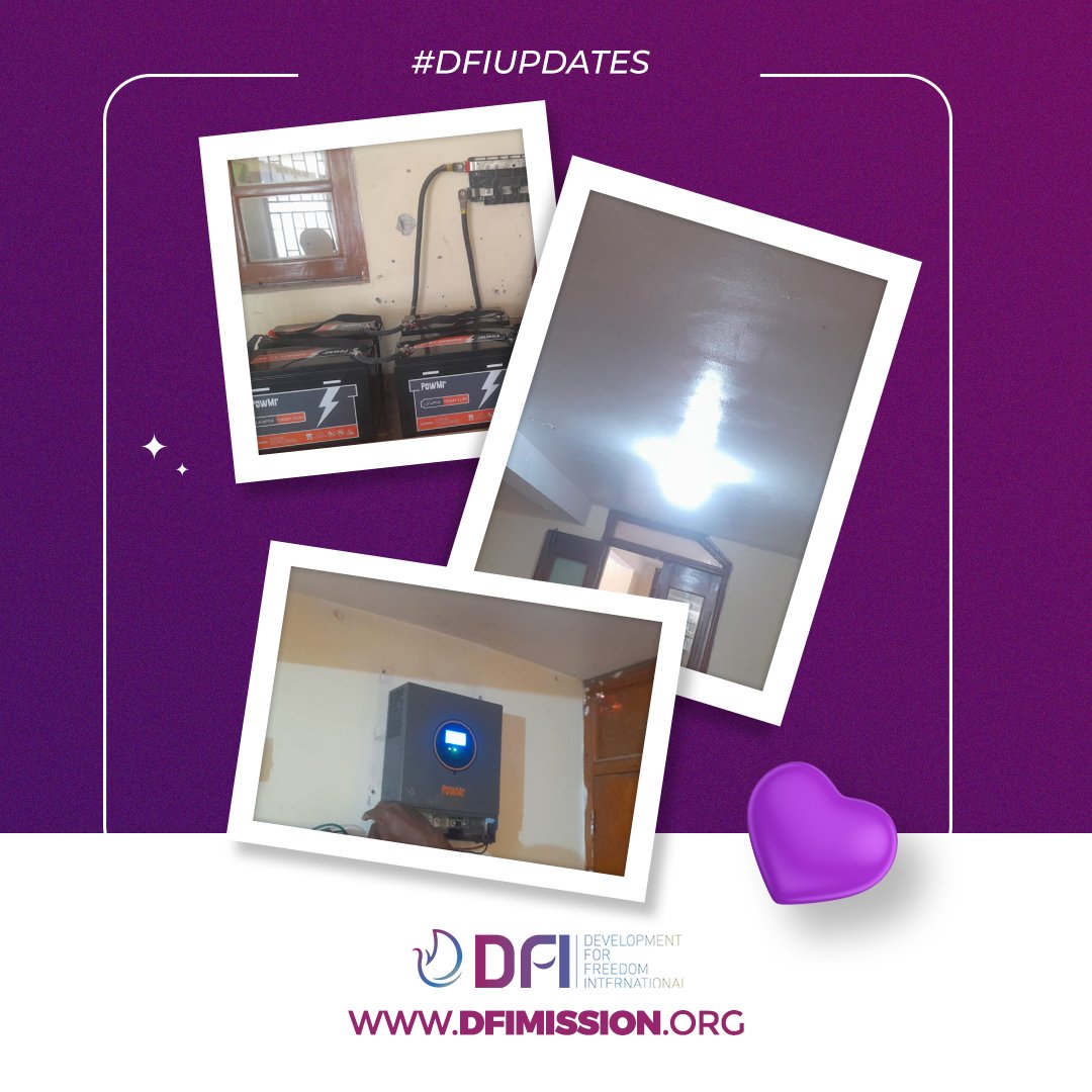 DFI_News's tweet photo. Exciting news 🎉💃🏻

Our Agape Girls now have reliable electricity for their daily activities!, and it’s all thanks to YOU! 🙌✨

Imagine the joy and empowerment this brings. With reliable electricity, our girls can study better, enhance their skills, and truly thrive. https://t.co/HLIntchKwp