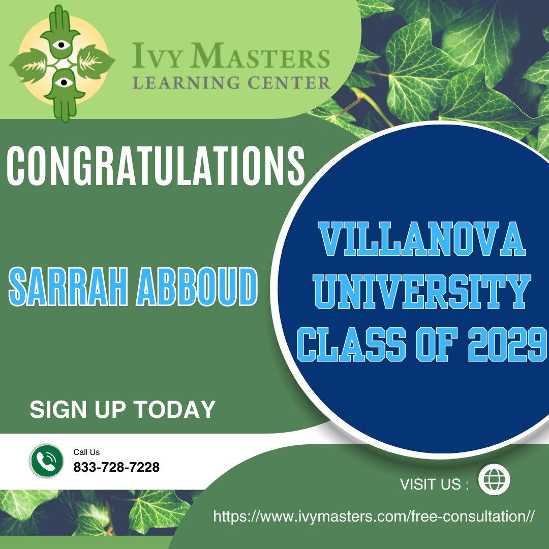 Congratulations Sarrah Abboud!

Sign up today:
ivymasters.com/free-consultat…