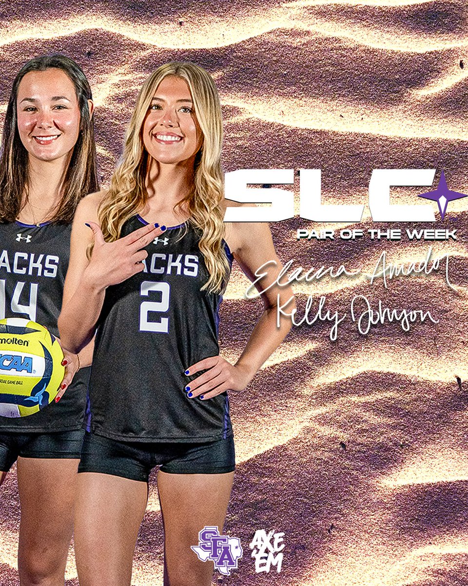 The Southland Pair of the Week, Kelly Johnson and Elaina Amador!

The pair went 4-0 during the Islanders Classic, including against host RV Texas A&amp;M-Corpus Christi. 

#AxeEm x #SandyJacks