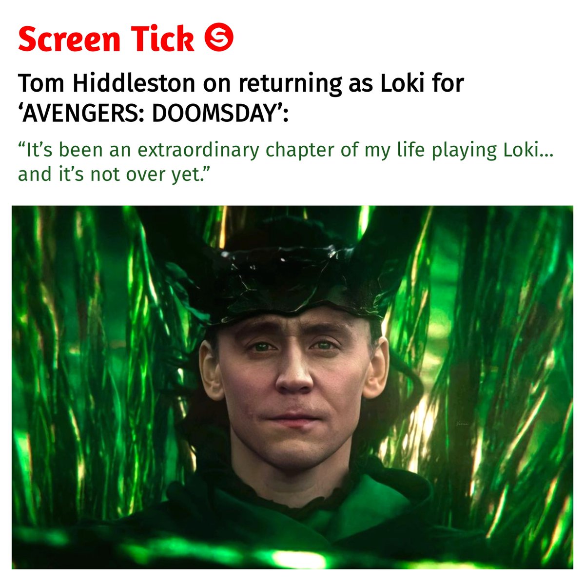 Tom Hiddleston on returning as Loki for ‘AVENGERS: DOOMSDAY’: 

#Loki #AvengersDoomsday #mcu