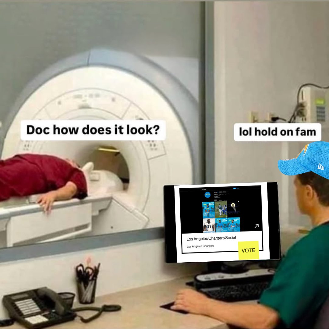 chargers's tweet photo. attention pls .. we’re webby nominated
vote vote vote
best fan engagement » https://t.co/nH69sRbtMH
best sports video series » https://t.co/jCpPL1AaNf
best sports social media » https://t.co/DmXI96ypXo https://t.co/MXCdTZE4FL