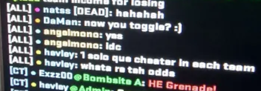 We had 2 cheaters in our game... rudakx &amp; angelmono.

Match room: 
faceit.com/en/cs2/room/1-…

New accounts, prefire, shooting through smokes, even challenging each other in chat about spinbotting. 

We reported them live. Support did nothing. Why even offer live reporting if no one