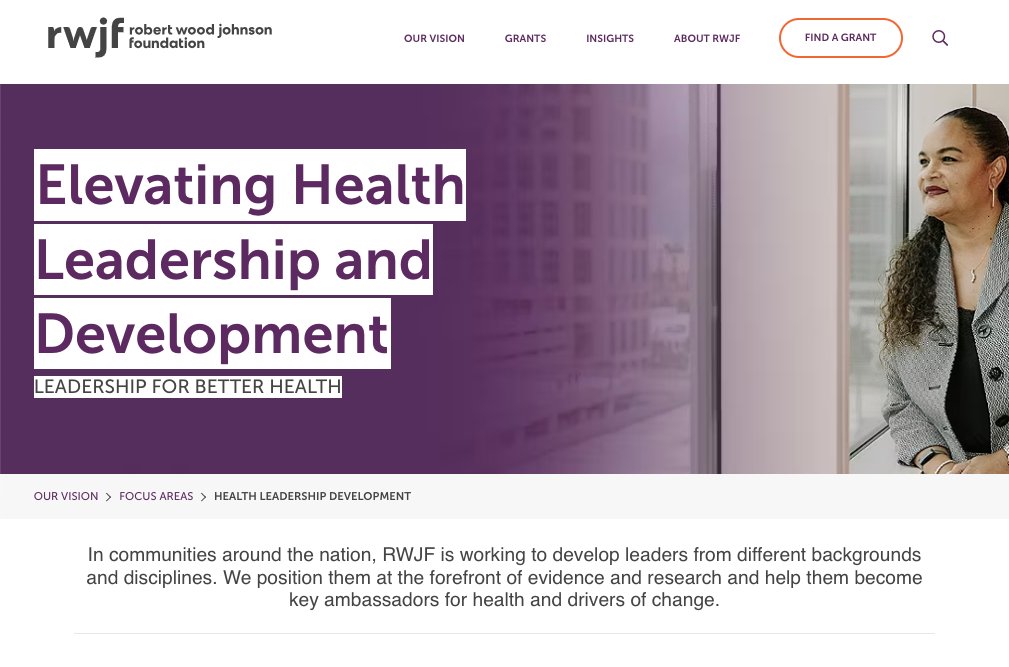 On April 10th, the Robert Wood Johnson Foundation will host a webinar titled "Leadership for Uncertain Times.” This webinar will explore approaches to building shared leadership to drive systemic change. 
bit.ly/43JQdG2