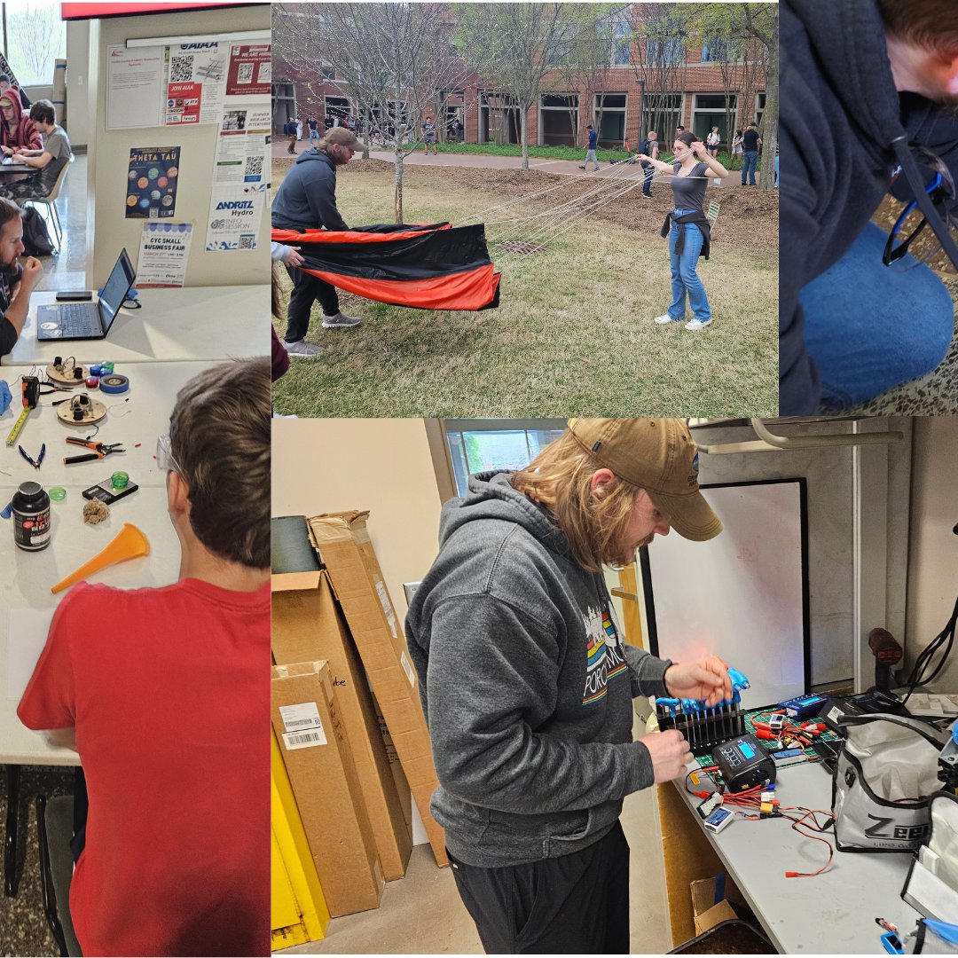 NCSURocketry's tweet photo. This past week was focused on launch prep for our VDF launch. Senior Design attended a special launch, and weβll have a full update soon.
Wolfworks continued work on the cluster rocket project and composites testing.
#ncspacegrant #StudentLaunch https://t.co/XpGj1SEhQv