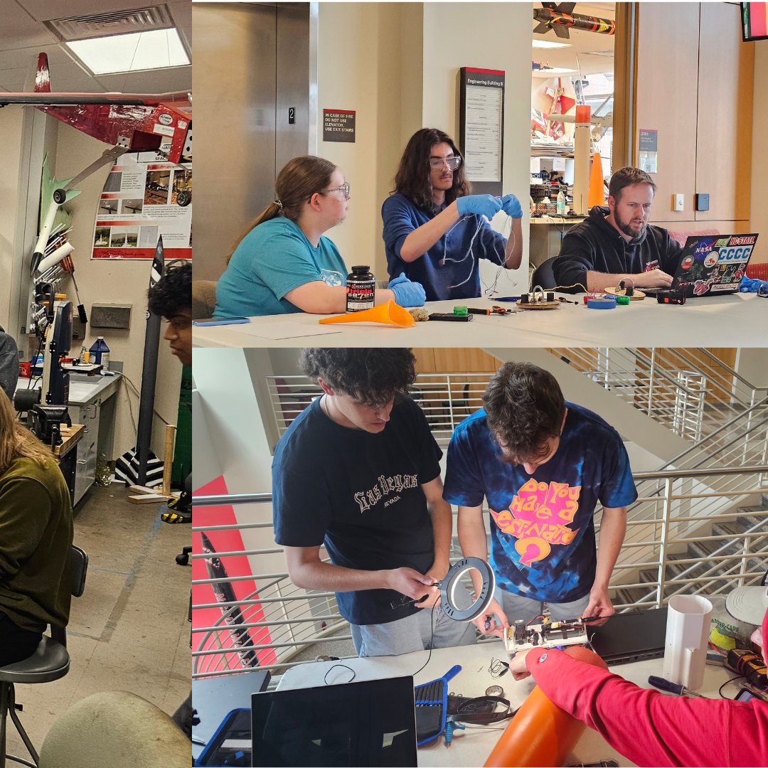 NCSURocketry's tweet photo. This past week was focused on launch prep for our VDF launch. Senior Design attended a special launch, and weβll have a full update soon.
Wolfworks continued work on the cluster rocket project and composites testing.
#ncspacegrant #StudentLaunch https://t.co/XpGj1SEhQv