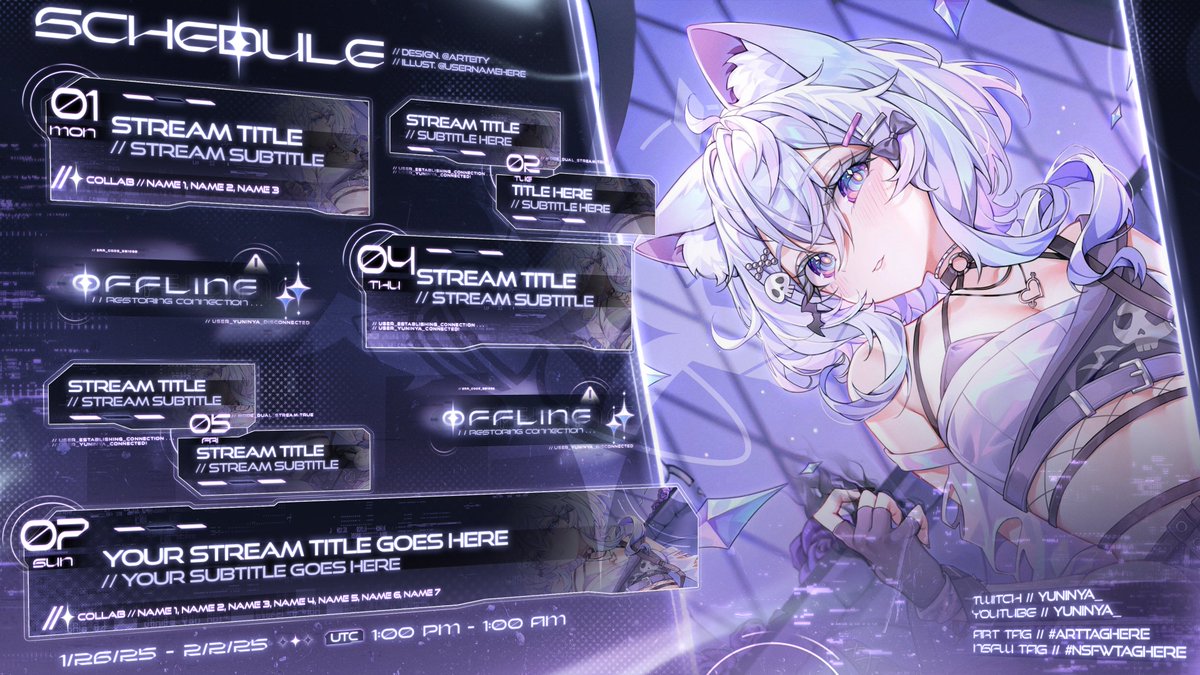 arteity's tweet photo. 【 ✧.* Portfolio Day *.✧ 】 
—➤  Hi #PortfolioDay ! I'm Arteity, a Graphic Designer focusing on VTuber &amp; Game Overlays! https://t.co/jk9xcGNFxa