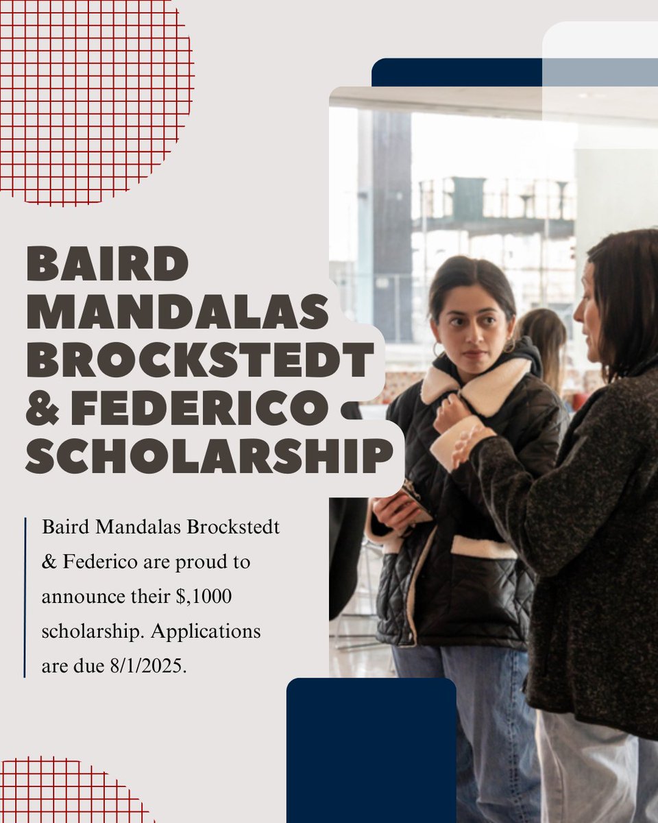 SBUFinancialAid's tweet photo. Hey Seawolves! Baird Mandalas Brockstedt &amp; Federico have released a $1,000 scholarship for all undergraduate students. Applications are due 8/1/2025. Apply today on Scholarship Universe! Good luck! https://t.co/o9qfJXtnaT