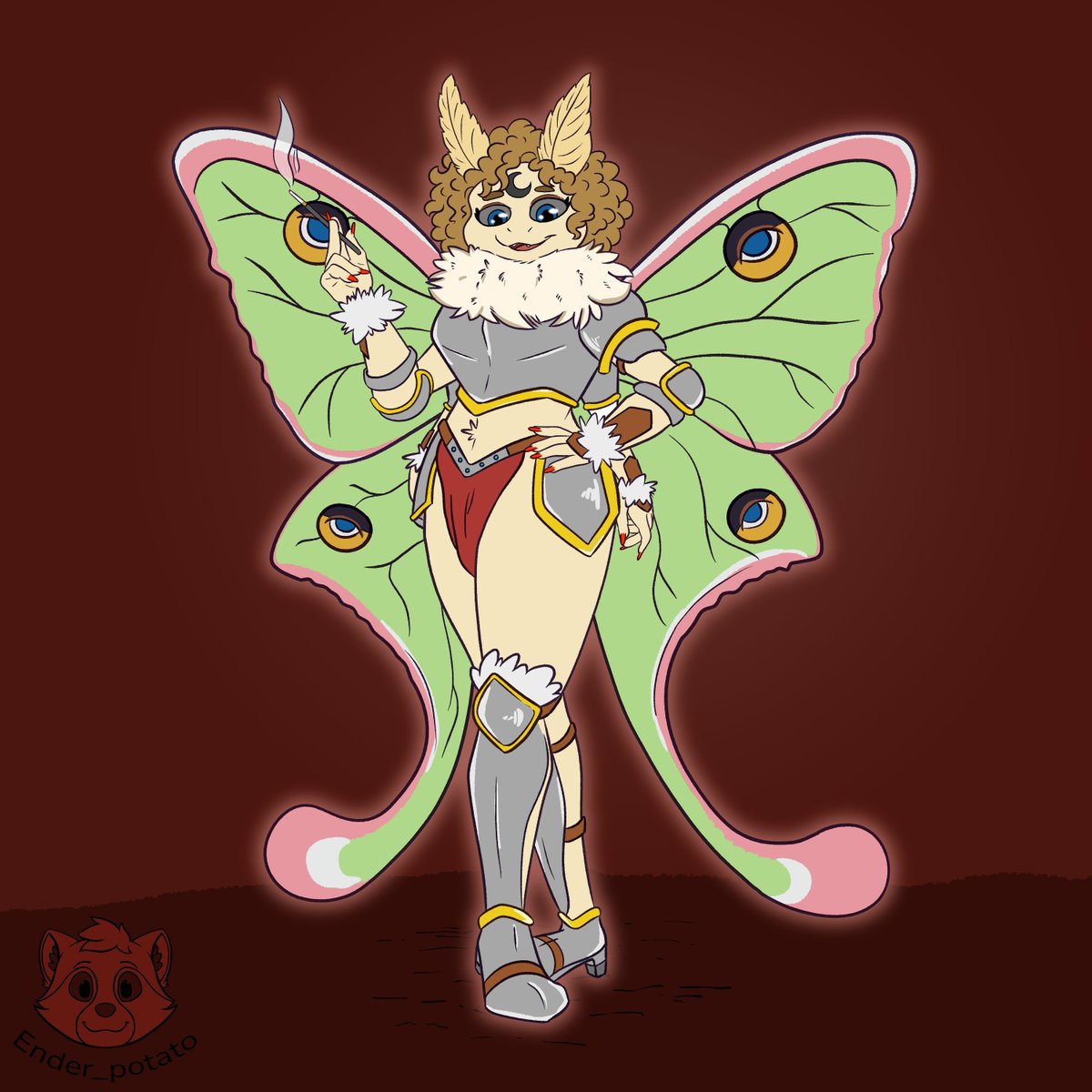 ender_potato01's tweet photo. Finished commission for Kenna! Powerful luna moth with the ability to transform between an anthro and moth form!

#furry #furryartist #furryarts https://t.co/oKD2YLBxZk