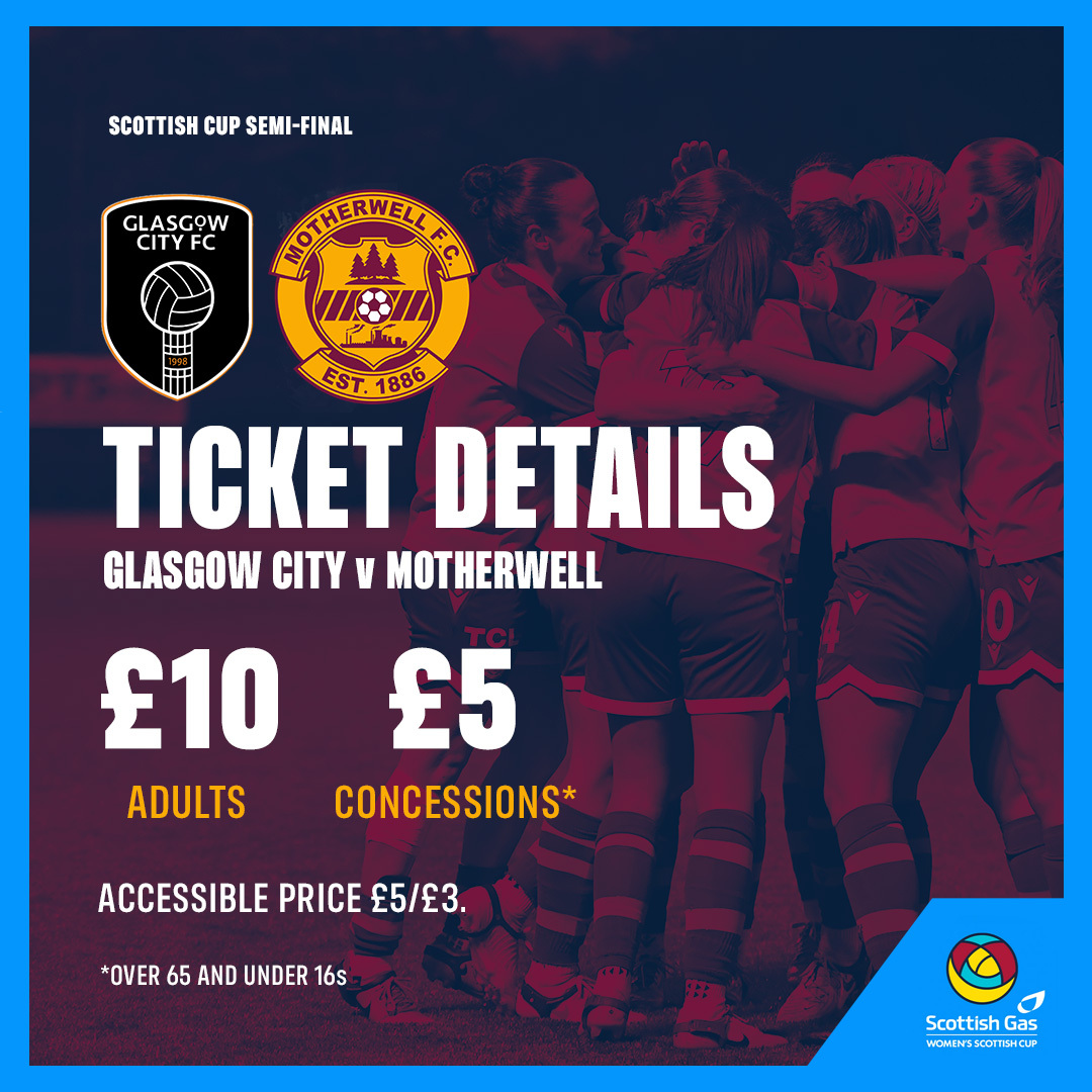 Our date at Hampden 🗓️🎟️

Tickets for our Scottish Cup Semi-Final against Glasgow City are now on sale.

bit.ly/42AGqkk