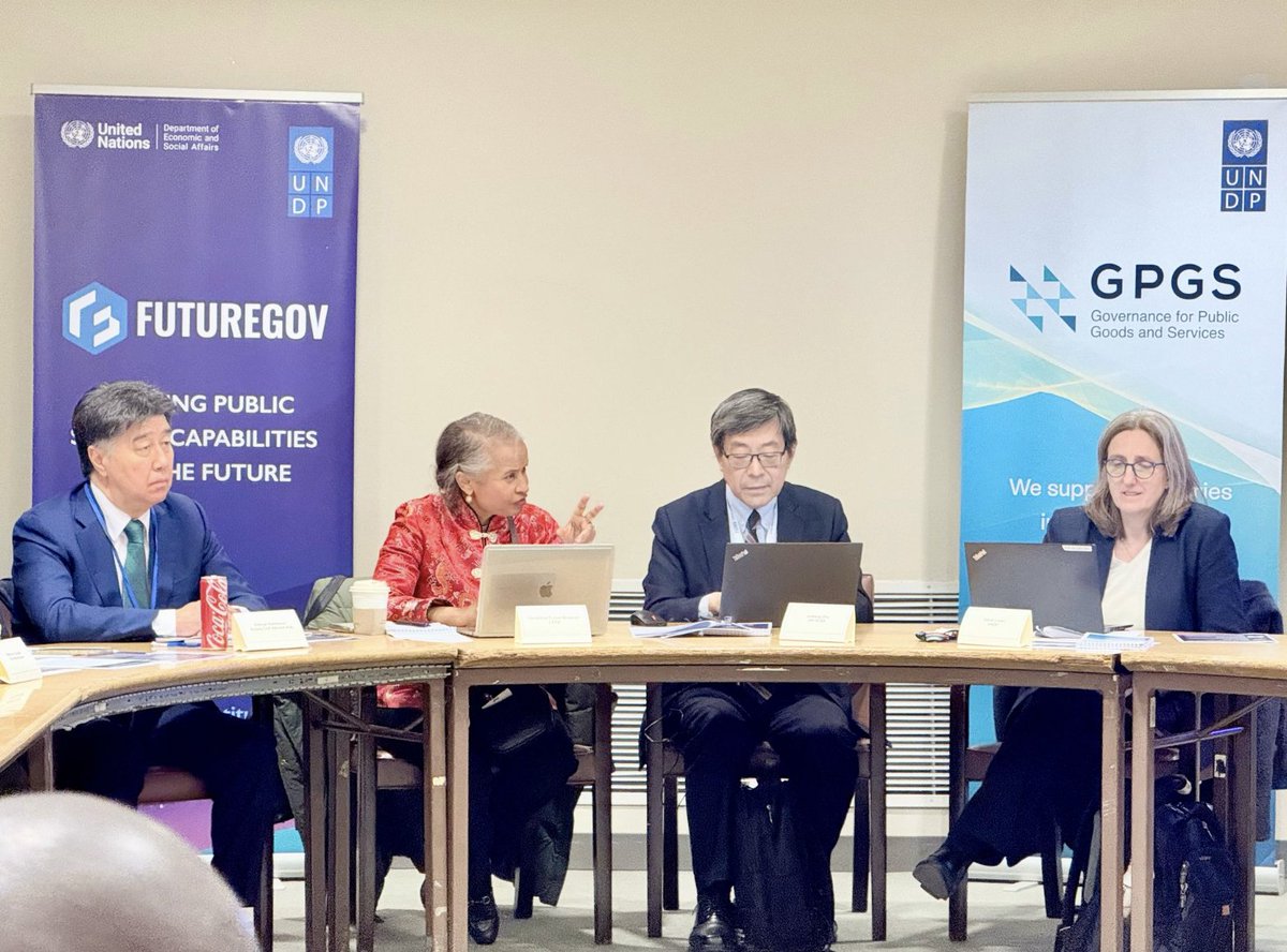 FutureGov_'s tweet photo. Happening now: #FutureGov Side Event on Public Sector Transformation

Panelists are discussing:

🔗 The critical role of partnerships
🌍 Collaboration among regional partners
🤝 Engagement with development agencies
🏛️ Role of national governments
💰 Contributions from international financial institutions

Collaborating to deliver lasting reforms and strengthen institutions for a more sustainable future.

#FutureGovInstitutions #UNCEPA