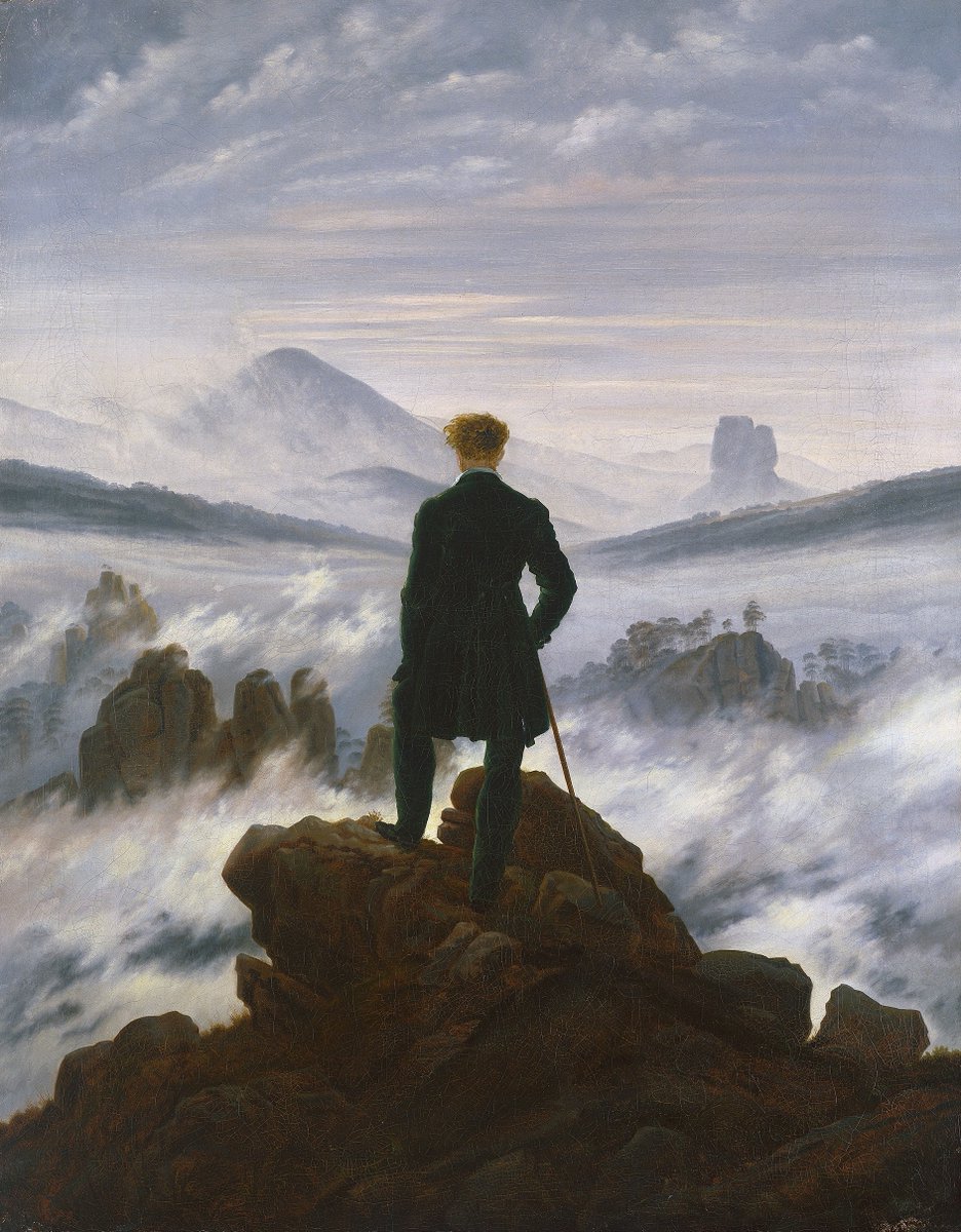 JamesLucasIT's tweet photo. “A picture is a poem without words.” 
- Quintus Cornificius, Roman general and poet

The beauty of Caspar David Friedrich's art 🧵

1. Wanderer above the Sea of Fog (1818) https://t.co/Rxl1X3OhA5
