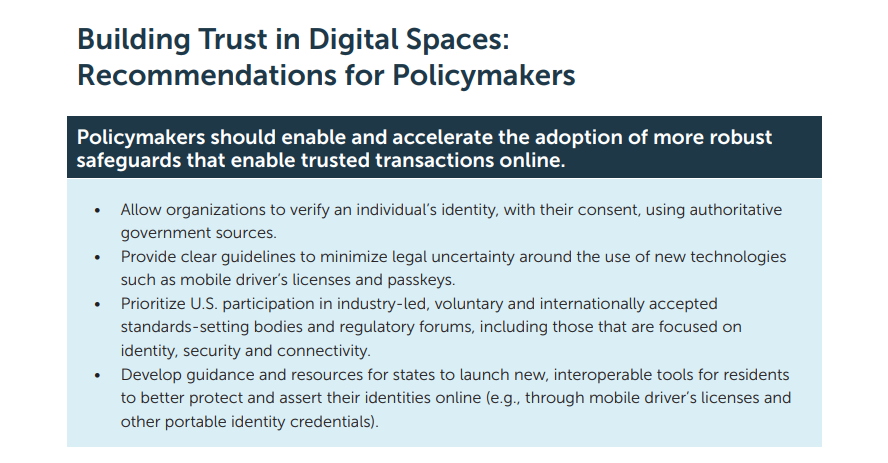 MakeIDbetter's tweet image. We're excited to see our friends at @BizRoundtable outline how better identity and authentication solutions can help enhance trust in digital spaces!
businessroundtable.org/enhancing-trus…