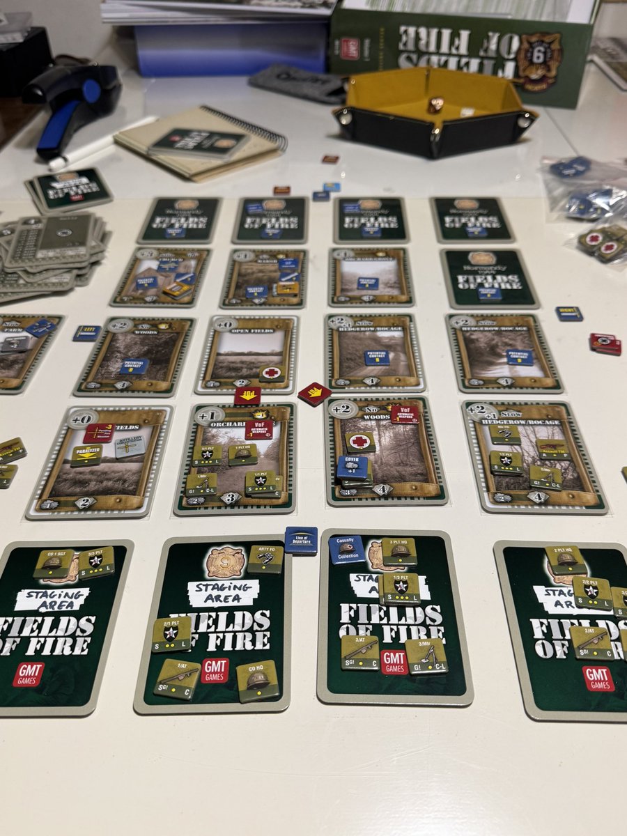 JoanFortuny2's tweet photo. Step by step, learning the system. This is an “upgraded” standalone mission with radios and ammo. It quickly becomes mind blowing, I may have gone too far… #fieldsoffire from @gmtgames https://t.co/RRl9YWAZao