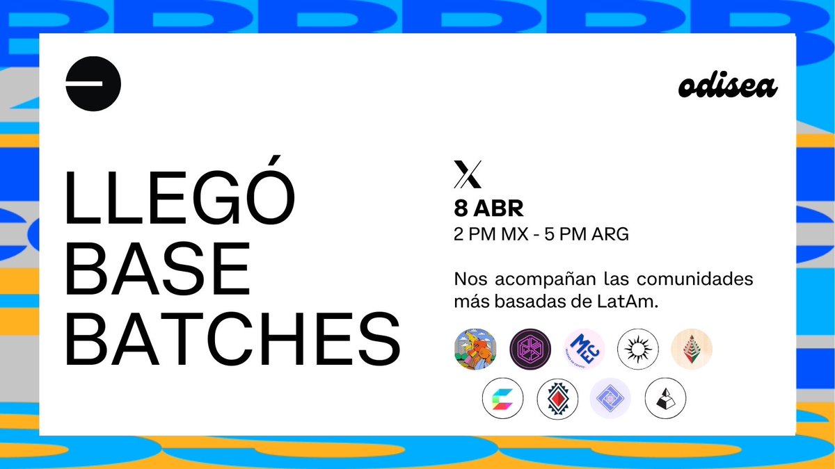 Based LatAm (@baselatam) on Twitter photo Más comunidades basadas se suman al Space de Base Batches LatAm
- <a href="/cryptoconexion/">CryptoConexión</a>
- <a href="/EthereumCR/">Ethereum Costa Rica🇨🇷 ETH Pura Vida 19-26th Oct</a>
- <a href="/ethereumgt/">Ethereum Guatemala</a>
¡Nos escuchamos hoy!
Base es para todos 🔵 Más comunidades basadas se suman al Space de Base Batches LatAm
- <a href="/cryptoconexion/">CryptoConexión</a>
- <a href="/EthereumCR/">Ethereum Costa Rica🇨🇷 ETH Pura Vida 19-26th Oct</a>
- <a href="/ethereumgt/">Ethereum Guatemala</a>
¡Nos escuchamos hoy!
Base es para todos 🔵