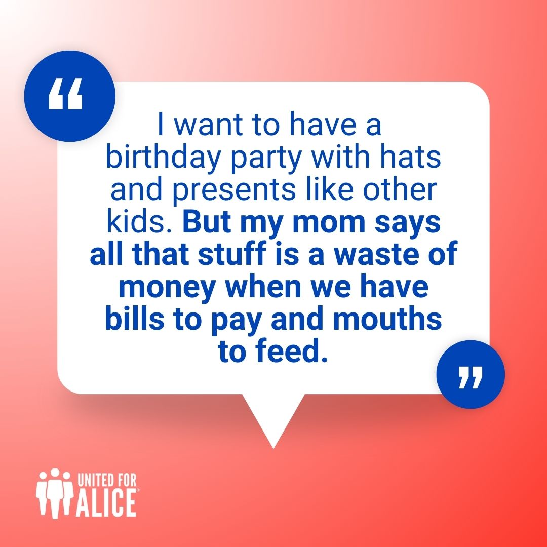 United4ALICE's tweet image. ALICE families face impossible choices every day—rent or food, meds or a car payment. Sometimes, the hardest choice is something else. This #WeekoftheYoungChild, explore our latest ALICE in Focus: Children data: unitedforalice.org/focus-children #ALICEchildren #UnitedForALICE