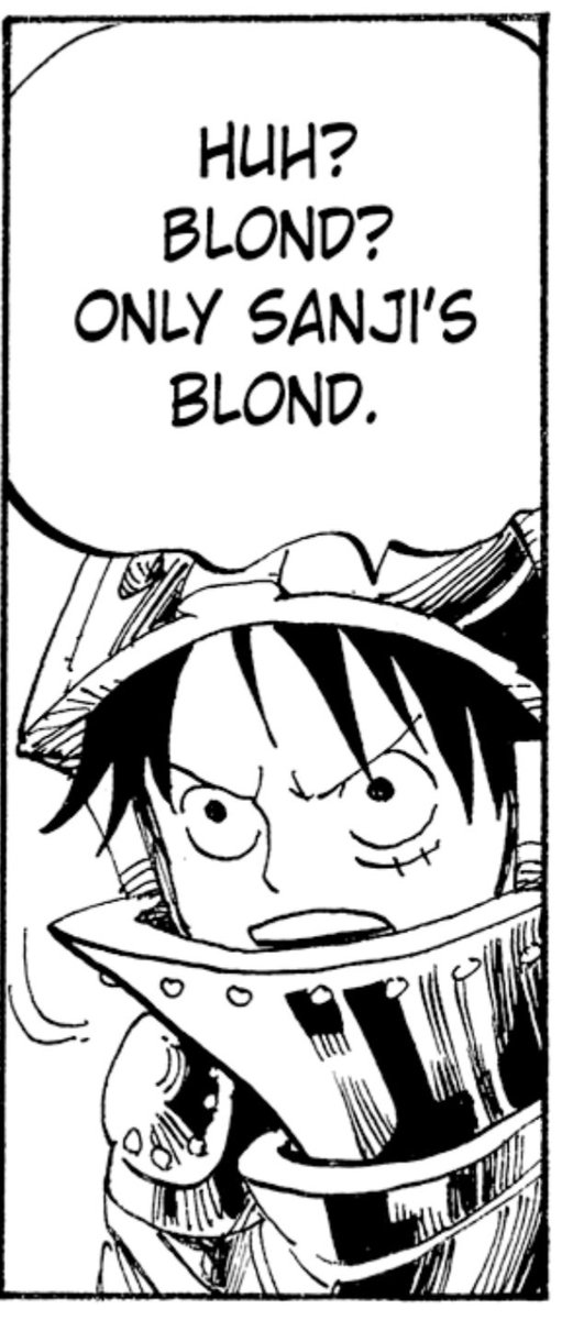 canniballuffy's tweet photo. luffy loves sanji so much he thinks he is the only blond person ever https://t.co/WTElTIKStm
