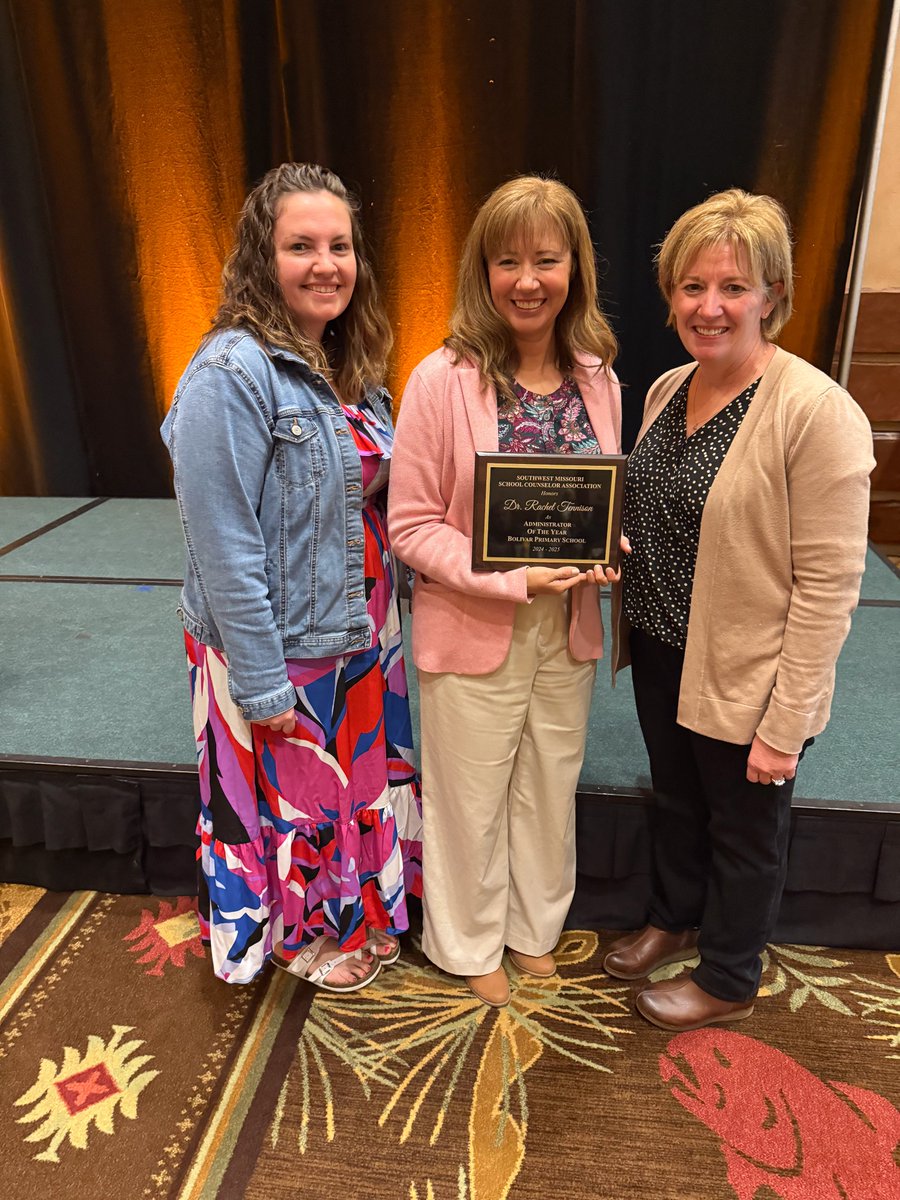 Congratulations to Dr. Rachel Tennison for being named the Administrator of the Year by the Southwest Missouri School Counselor Association! Your dedication, leadership, and heart for students and staff make a lasting impact! #OneLiberator

bolivarschools.org/article/2136991