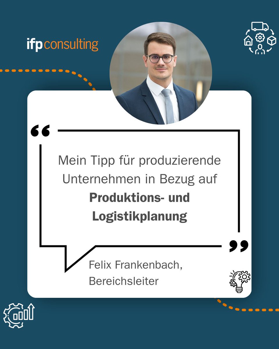 ifpconsulting's tweet photo. 💡 Mein Tipp:
„Produktions- und Logistiksysteme müssen sowohl effizient als auch flexibel sein, um den dynamischen Marktanforderungen langfristig gerecht zu werden."

Mehr Information: https://t.co/LIIyN0mmSC
 
#ifpconsulting #beratung #produktion #logistik #optimierung https://t.co/KtkiywErZl