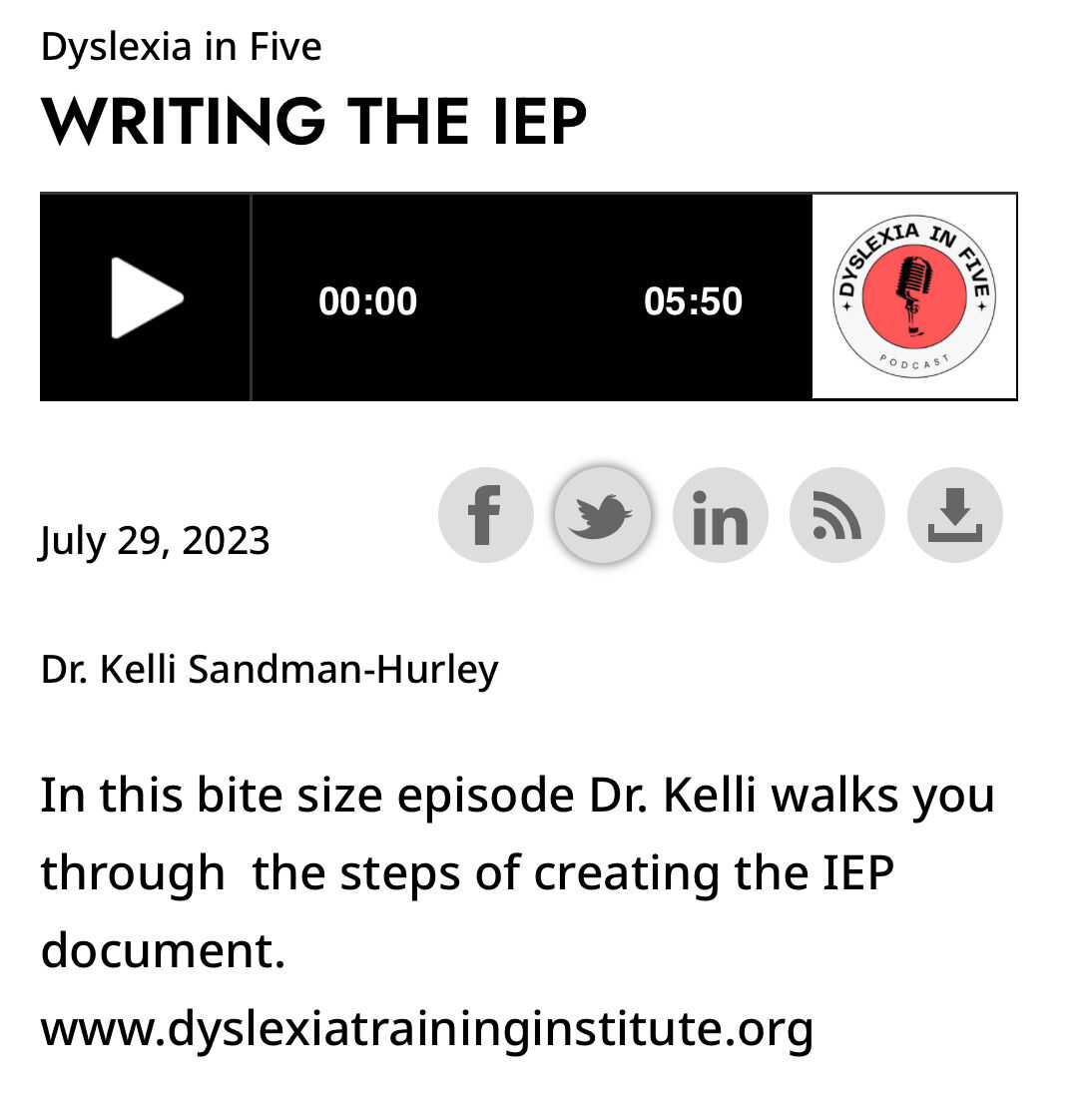 Your IEP questions, answered!
Tune in to our latest podcast episode where Dr. Kelli walks you through preparing for your first IEP meeting. #dyslexia 
buzzsprout.com/1538086/episod…