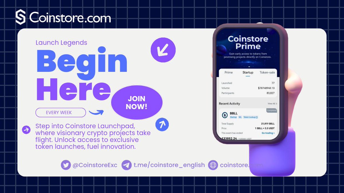 Sure! Here's a shorter, punchier version:

Always something brewing at @coinstoreexc!
Stay ahead, even in choppy markets.
Earn big with top APYs on Coinstore Earn 
Opportunities in crypto don’t wait!

#community #coinstore #launchpad

h5.coinstore.vip/h5/signup?invi…