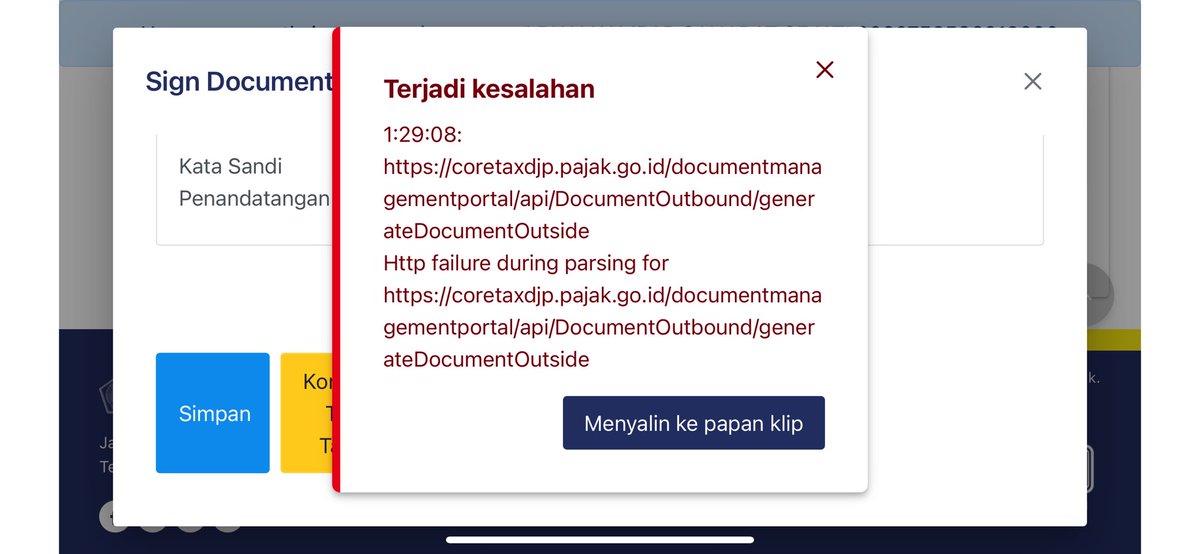 devanyasiregar's tweet photo. @kring_pajak halo, ini arti dan solusinya apa? saat batalkan fp muncul ini, fp tidak bisa diganti dan dibatalkan. sudah tanya kpp madya pku tidak ada solusi, sudah kirim ke pusat tidak ada jawaban. bagaimana? https://t.co/LqxD6bZdnQ