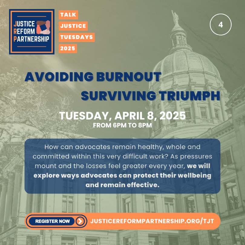southerncenter's tweet photo. Join us for Talk Justice Tuesday tonight, 4/8 at 6:00pm for an important discussion on how advocates can avoid burnout. 

Register at https://t.co/cUHlg0w2c4 https://t.co/rvV83cyKGv