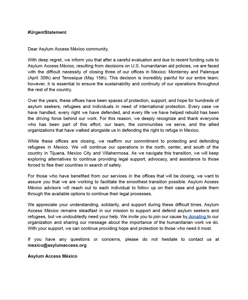 Asylum Access México (AAMX) tweet media