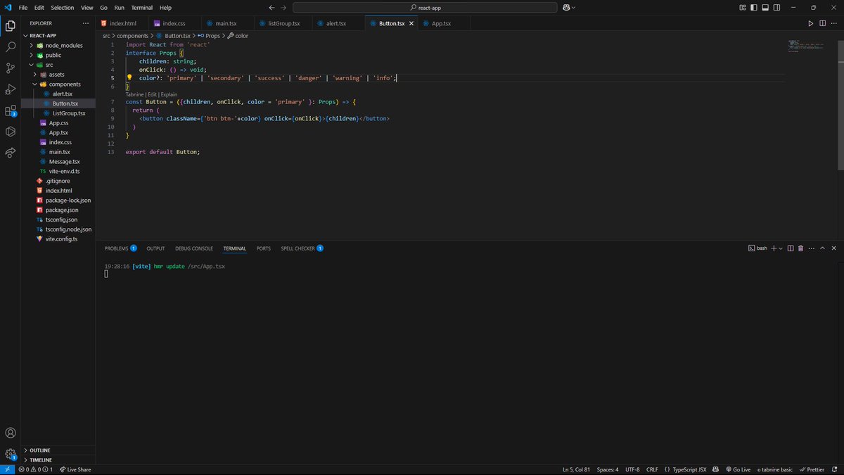 NgamSebast25758's tweet photo. Beginners react course I followed from YouTube
It's just a start but I know I'm heading somewhere.
Got a grip of manipulating components, Props, Hooks and more
#react #typescript #YouTube https://t.co/uViV6rhBiq