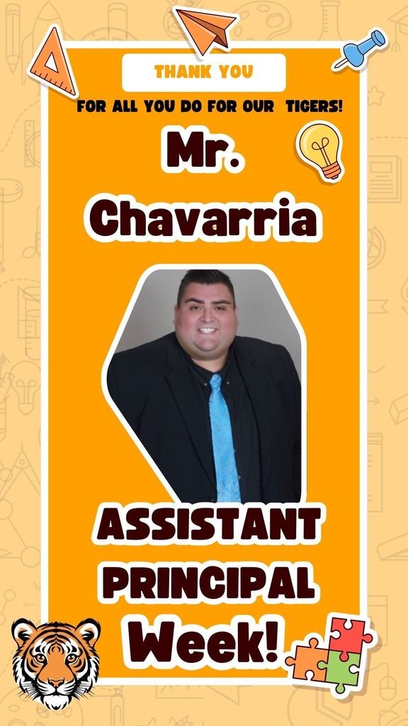 Thank you Mr. Chavarria for your support and dedication to our students and staff—your leadership truly makes a difference every day. #AlvinISD  #AllInAlvinISD  #MTETigers #AssistantPrincipalWeek