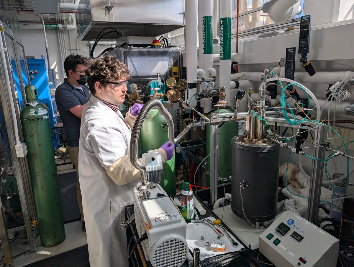MiHTEE Lab (@mihtee_lab) on Twitter photo Dekota is making purified chloride salt so we can do high quality corrosion experiments. Connor is in the background setting up our fluoride salt loop. #alwaysgrinding #glowblue <a href="/umichNERS/">U-M Nuclear Engineering & Radiological Sciences</a> Dekota is making purified chloride salt so we can do high quality corrosion experiments. Connor is in the background setting up our fluoride salt loop. #alwaysgrinding #glowblue <a href="/umichNERS/">U-M Nuclear Engineering & Radiological Sciences</a>