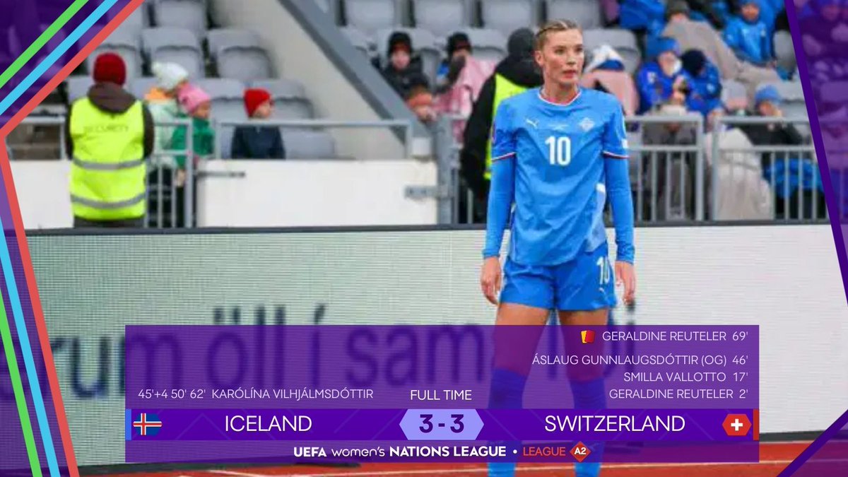 FFB_Ergebnisse's tweet photo. UWNL | 4.Spieltag | #ISLSUI

Karolina Vilhjalmsdottir von Bayer Leverkusen hat quasi im Alleingang mit einem Dreierpack für einen Punktgewinn Islands gegen die Schweiz gesorgt https://t.co/8EQSK60qdI