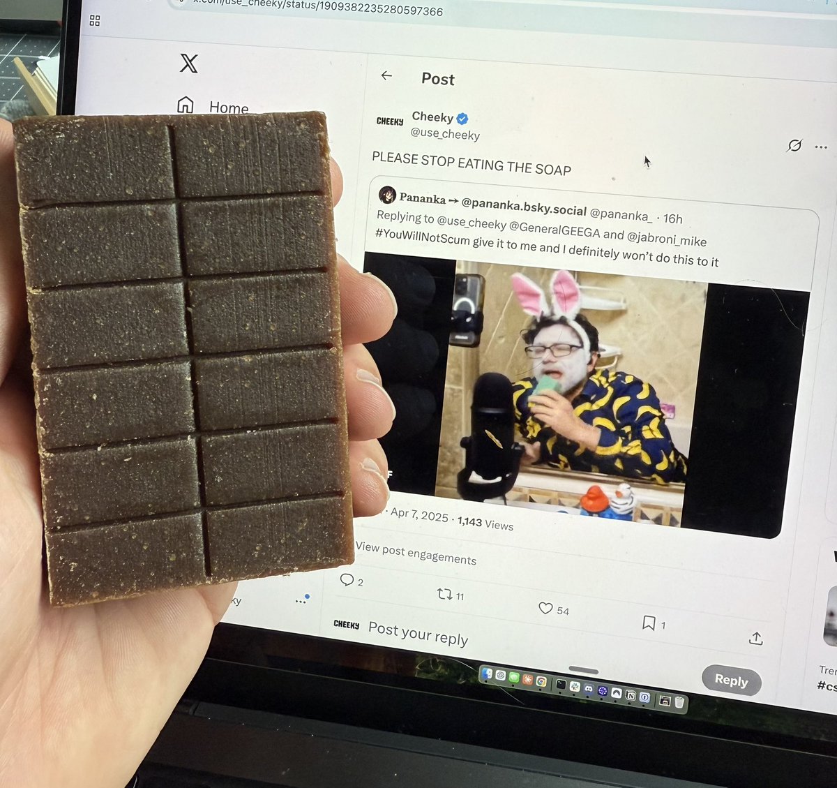 use_cheeky's tweet photo. The chocolate soap is coming your way @jabroni_mike 

You better not eat this one https://t.co/eNFnSKuGcp