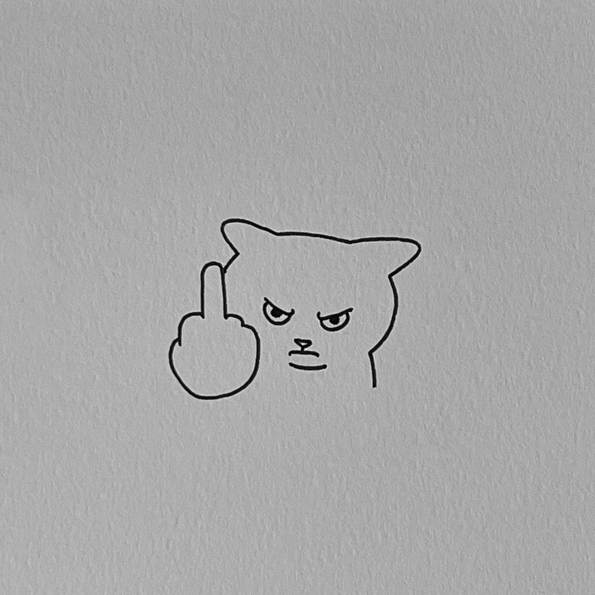 poorlycatdraw's tweet photo. the four emotions https://t.co/CCdesDvDP3