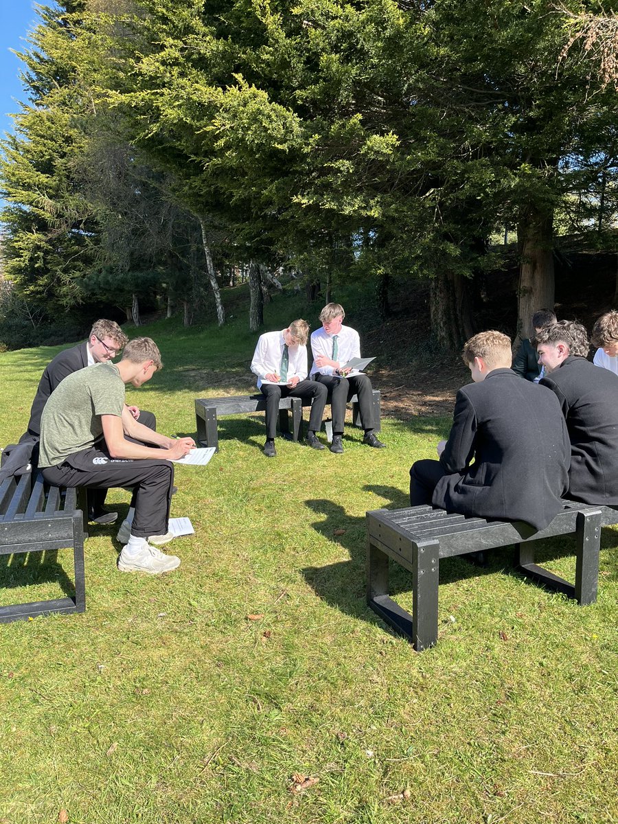 SUSGeog's tweet photo. The good weather today provided the perfect opportunity for Year 14 to test out the Outdoor Classroom as they considered Water Management. ☀️ https://t.co/vdovIgaPUM