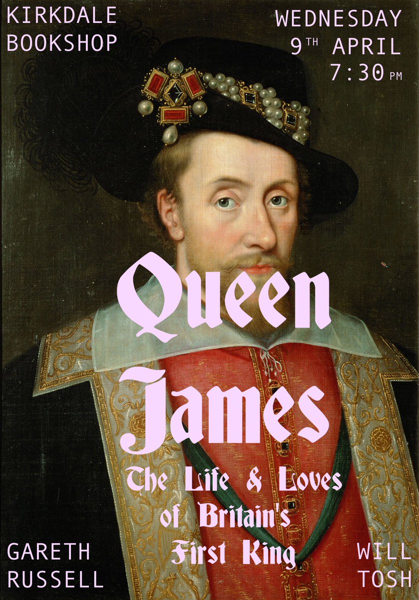 Two unmissable literary evenings at Kirkdale Bookshop this week!

QUEEN JAMES
Wed 9 Apr 7.30pm | £7
Acclaimed historian Gareth Russell explores the loves of James I

MADDER MUSIC, STRONGER WINE
Thu 10 Apr 7.30pm | £5
Jad Adams returns with a new take on poet Ernest Dowson