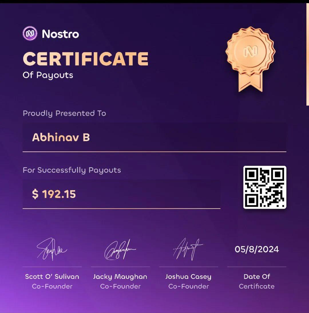 MR_FR1DAY's tweet image. My first prop firm payouts are from a giveaway account!
Forever grateful @OfficialNostro