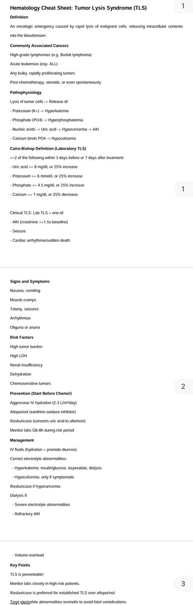 AbbasiMuqtadir's tweet photo. Here it comes, another gem
Medstudents !!!!

Tumor lysis syndrome Cheat sheet. Save , learn, print, share.
#medtwitter https://t.co/ow2833i2Oh