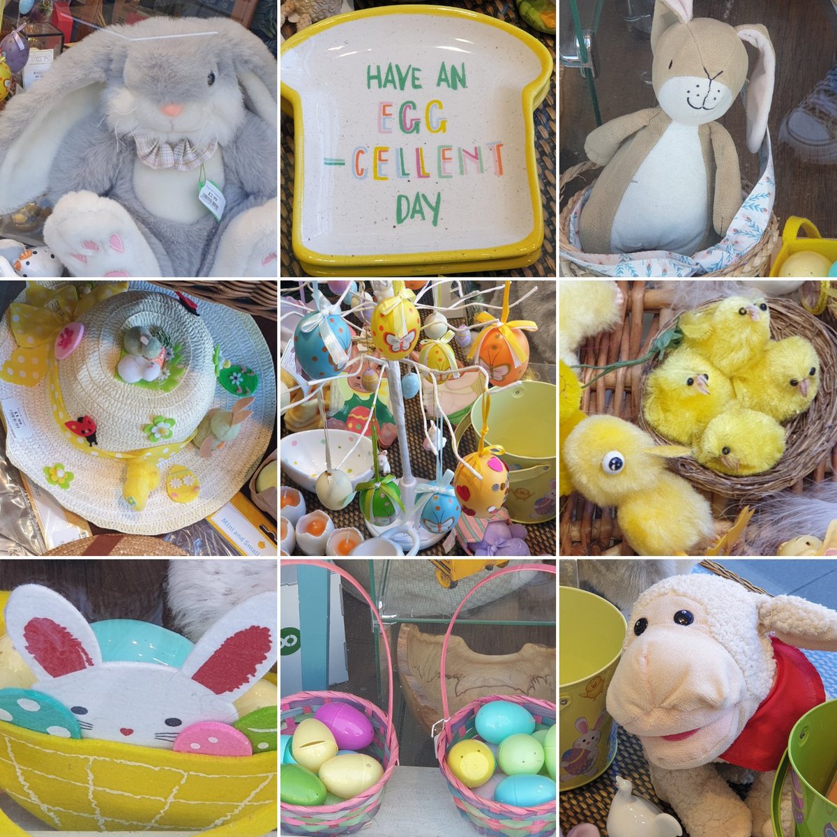 OxfamHarpenden's tweet photo. Baskets, bunnies, bonnets and lots more besides! Come &amp; browse our fabulous #Easter displays here at #Oxfam #Harpenden! 🐣🐰👒 Open 9.30am to 5pm Monday to Saturday at 3, Harding Parade #FoundInOxfam #OxfamHarpenden #HarpendenLife #EasterDecorations https://t.co/q7YPWBHCUr
