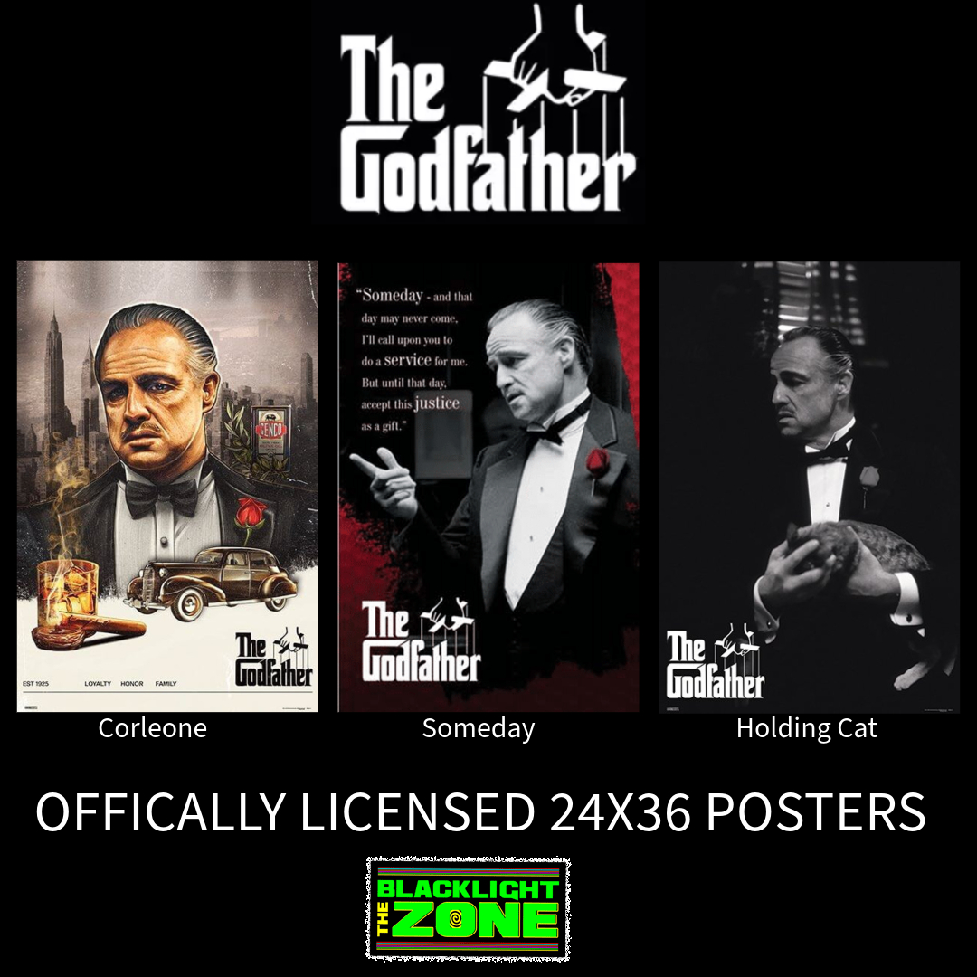 Bring Corleone power to your space today!

The Godfather - Corleone Poster - theblacklightzone.com/The-Godfather-…

Godfather Someday Poster - theblacklightzone.com/godfather-some…

The Godfather - Holding Cat Poster - theblacklightzone.com/the-godfather-…