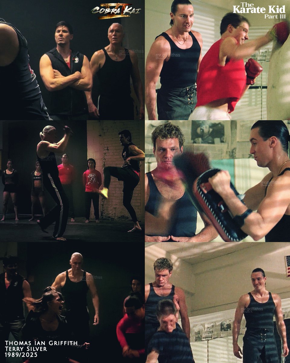 MrGriffithss's tweet photo. 𝑵𝒐 𝑴𝒆𝒓𝒄𝒚..🔥🐍
Training montage!
#ThomasIanGriffith as Terry Silver in The Karate Kid III & Cobra Kai S6!
#Throwback #TBT #irondragons #cobrakai #karatekid3 #80s #trainingmontage #ThisScene✨️ #Sir!! https://t.co/PoS89IA50M