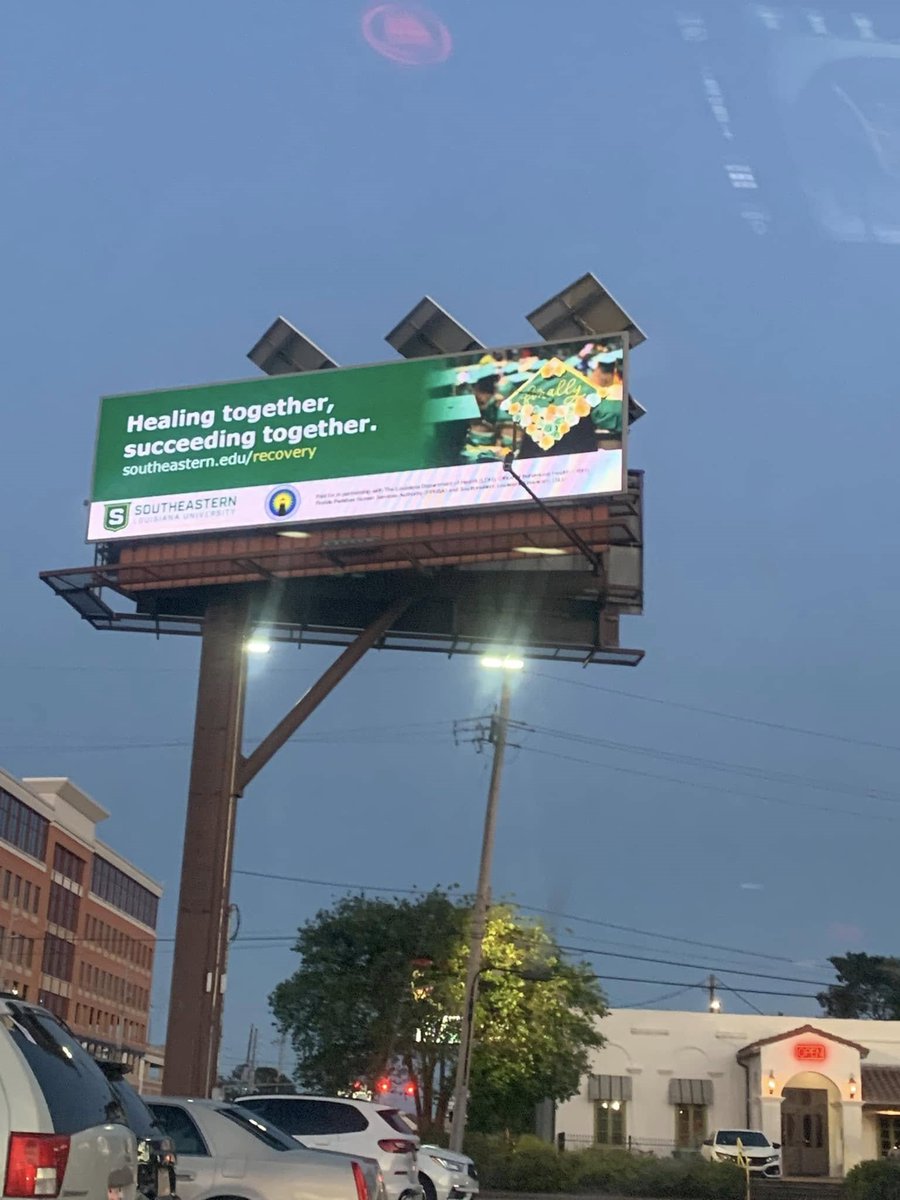 LionUpRecovery's tweet photo. Super excited to see our billboards up and running on Highland Road and Perkins Road in Baton Rouge. It's fun to be a part of the culture change of recovery in higher education by being a resource for those student seeking recovery and in recovery on college campuses in Louisiana https://t.co/MsnCVIAIiP