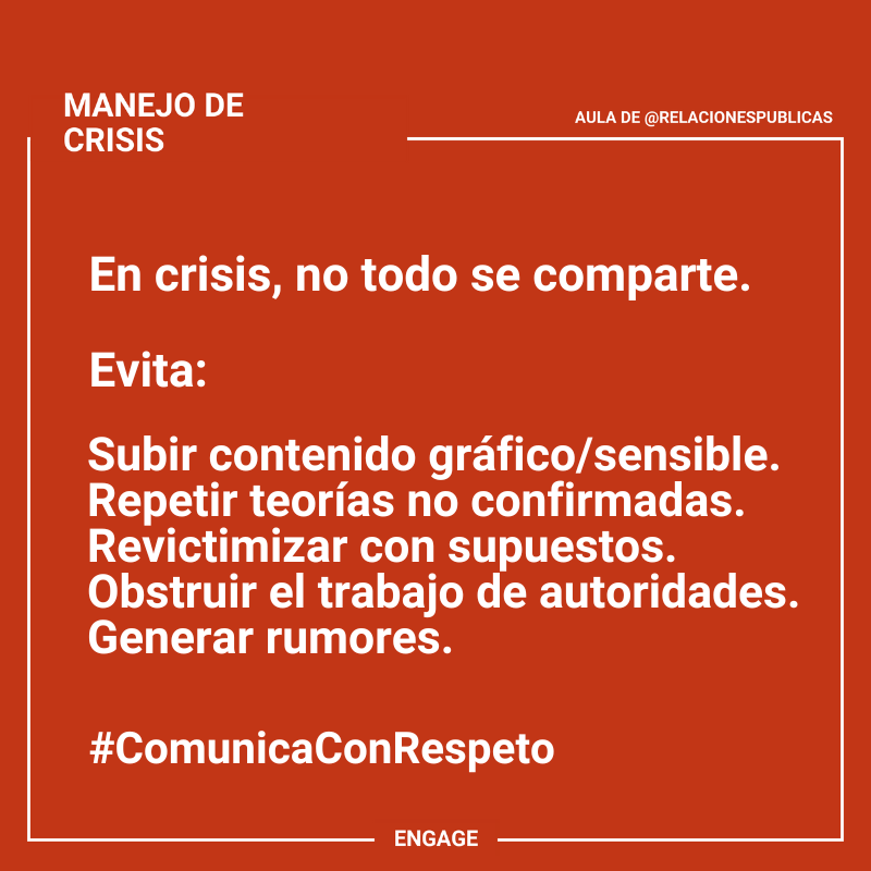 SomosEngage's tweet photo. Cuando el país está de luto, comuniquemos con responsabilidad.
#EngageManejodeCrisis
#ComunicaciónEstratégica
#RelacionesPúblicas
#ComunicaConRespeto https://t.co/SryavrwAeD